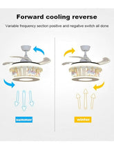 Ceiling Fan with Lights Kids LED Ceiling Lamp Creative Carousel with Invisible Blades Close to Ceiling Lighting for Living Room Bedroom