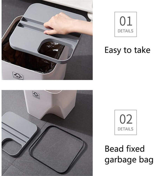 Kitchen Trash Can Stacked Sorting Trash Bin Recycling Bin Household Dry and Wet Separation Waste Bin Rubbish Bin for Living Room, Office, Bedroom, Bathroom, Kitchen (Set of 2)
