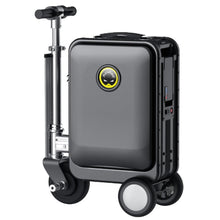 Electric Suitcase Airwheel I Can Ride and Move! 21L Electric Suitcase Retractable Push Rod Motor Smart Riding Luggage Suitcase. Carry-on, (Black)