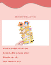 14-Piece Girls Flower Hairpins Set – Cute Colorful Cartoon Hair Clips & BB Barrettes