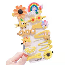 14-Piece Girls Flower Hairpins Set – Cute Colorful Cartoon Hair Clips & BB Barrettes