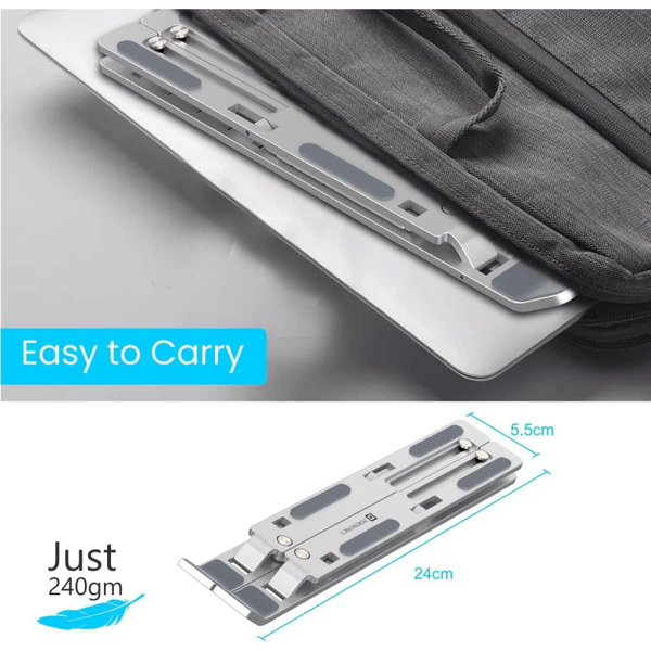 Foldable Height Adjustable Metal Frame Laptop Stand, Ergonomic, Overheating Protection for Laptops, All Laptops & Macbooks