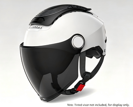 Helmet for Men & Women, Two Wheeler Scooter Headgear with Front Visor, Ventilated Design, Adjustable Visor Mechanism, Comfortable Inner Padding for Daily Riding