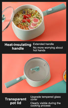 Electric Noodle Pot Electric Hot Pot Rapid Noodles Cooker 2L Electric Cooker Mini Steamer with Steaming RackNon-Stick Casserole, Suitable for Noodles,Eggs, Dumplings, Soup