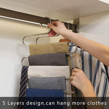 5 Layers Stainless Steel S Shape Multifunctional Clothes Hangers Pants Storage Rack Cloth Holder Multilayer Storage Cloth Hanger