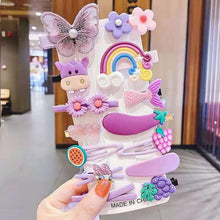 14-Piece Girls Flower Hairpins Set – Cute Colorful Cartoon Hair Clips & BB Barrettes