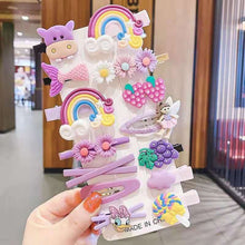 14-Piece Girls Flower Hairpins Set – Cute Colorful Cartoon Hair Clips & BB Barrettes