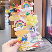 14-Piece Girls Flower Hairpins Set – Cute Colorful Cartoon Hair Clips & BB Barrettes