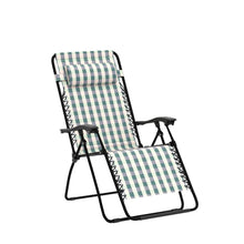 Oncaarnival Portable Lounge Chair Full Flat Cot 2 in 1, Folding Camping Chair, Reclining Chair with Pillow for Indoor Outdoor Patio Deck Yard Beach Pool