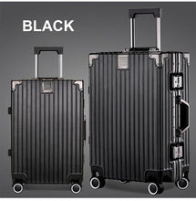 ONCARNIVAL Aluminum Rolling Luggage Trolley Suitcase Unisex Carry on Adjustable Handles Business Trips Trolley Bag (24 INCH, Black)