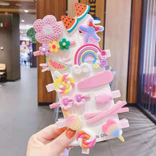 14-Piece Girls Flower Hairpins Set – Cute Colorful Cartoon Hair Clips & BB Barrettes