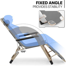 Foldable Lounger Adjustable Camping Beach Patio Recliners with Cushion Headrest Pillow