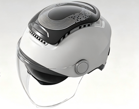 Helmet for Men & Women, Two Wheeler Scooter Headgear with Front Visor, Ventilated Design, Adjustable Visor Mechanism, Comfortable Inner Padding for Daily Riding