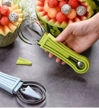 Oncaarnival 4 in 1 Stainless Steel Melon Baller Seed Remover, Sorbet Dessert Ball Spoon, Fruit Digging Spoon, Double Sided Fruit Scooper, Watermelon Baller Scoop(Green)