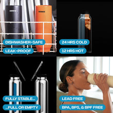 Insulated Water Bottle with Megnetic Phone Holder - Stainless Steel Bottle with Magnetic Tripod Mount - Hot 12H, Cold 24H, 360° Rotate - 710 Ml