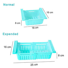 Expandable Adjustable Fridge Storage Basket Expandable Fridge Storage Rack Tray Fridge Space Saver Food Organizer, Multicolor (Pack of 4)