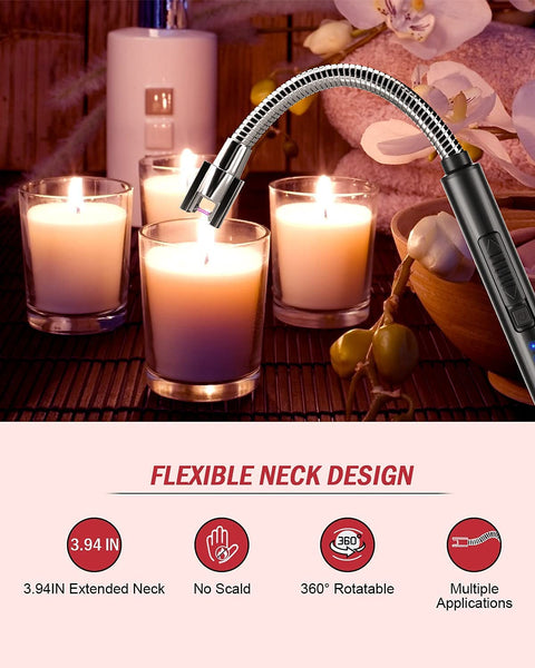 USB Rechargeable Plasma Arc Lighter | 360° Flexible, Windproof, Multi‑Purpose