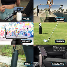 Insulated Water Bottle with Megnetic Phone Holder - Stainless Steel Bottle with Magnetic Tripod Mount - Hot 12H, Cold 24H, 360° Rotate - 710 Ml