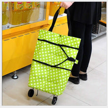 Oncaarnival Foldable Shopping Trolley Bag with Wheels Folding Travel Luggage Bag/Vegetable, Grocery, Shopping Trolley Carry Bag Multicolour