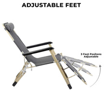 Foldable Lounger Adjustable Camping Beach Patio Recliners with Cushion Headrest Pillow