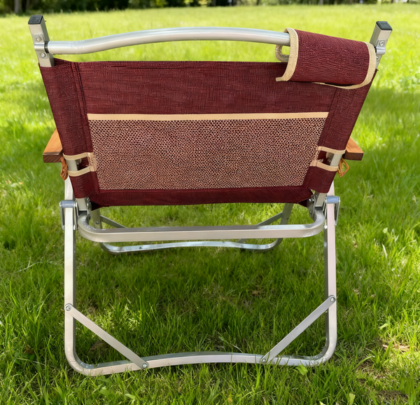 Foldable Outdoor Camping Chair with Armrests | Portable Lightweight Beach Chair | Sturdy Metal Frame | Compact Travel Picnic Chair for Garden, Balcony & Camping