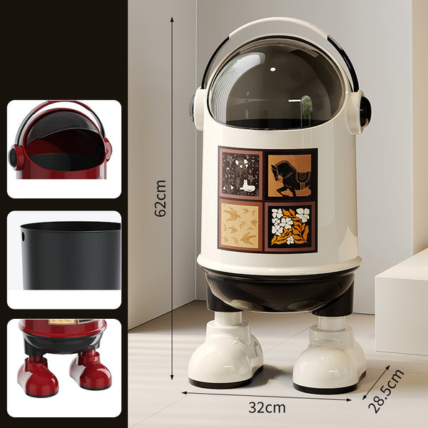 Astronaut Design Dustbin – Cute Space-Themed Trash Can with Lid for Home & Office
