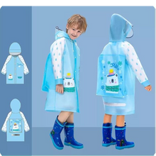 ONCARNIVAL Hooded Raincoat for Kids | Wide Brim Raincoat for Kids, Student | Kids Rain Coat for Girls with School Bag Rain Cover Printed