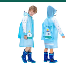 ONCARNIVAL Hooded Raincoat for Kids | Wide Brim Raincoat for Kids, Student | Kids Rain Coat for Girls with School Bag Rain Cover Printed