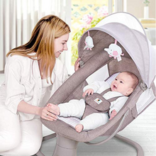 Newborn Baby Electric Swing Rocker, with Full Round Support, Strong and Stable. Comes with Mosquito net, Toys, Remote Control & Bluetooth connectivity (Pink)
