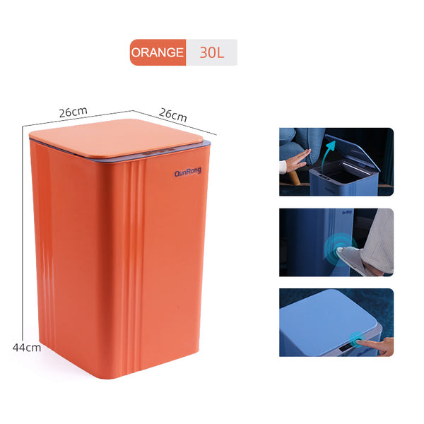Trash Can Automatic Intelligent Induction Trash Bin for Household Kitchen Three-Mode Bathroom Kicks and Knees Induction Trash Can Garbage Container Bin