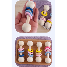 Oncarnival Natural Organic Baby Teething Toy Newborn Rattle Wooden Chewable Teether (Pack of 1)