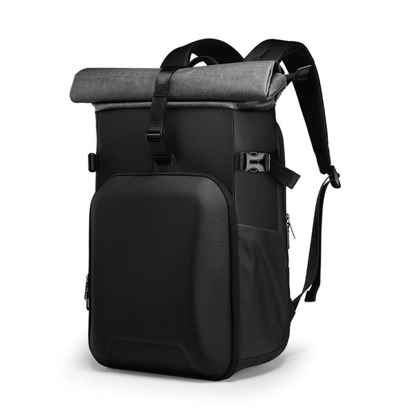Rolltop Camera Backpack with 15.6 Inch Laptop Compartment, Expandable 20L-30L Camera Bag with Magnetic Buckle for DSLR Cameras Digital, Anti-Impact Photo Backpack