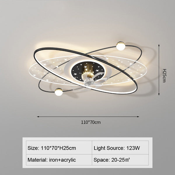 Chandelier Fan with BLDC Motor and Remote Control, Ceiling Fan Chandelier with 3 Color LED Light, Suitable for Children's Room Bedroom, Living Room,