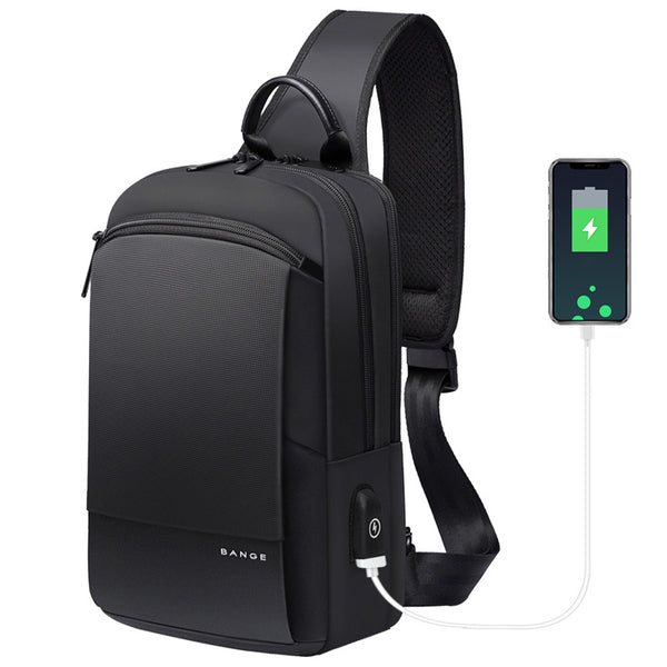Sling Bag for Men Multifunctional Crossbody Bag, Waterproof, Usb Port,