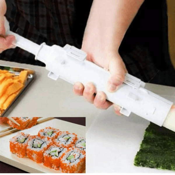 Oncaarnival Sushi Bazooka Roller, Sushi Making Kit Food Grade Plastic Sushi Maker, 11.8 Inch Smart Kitchen Appliance for Rolling Sushi, Durable Chef Rice Maker Machine Mold, Rice Roller Making Kit