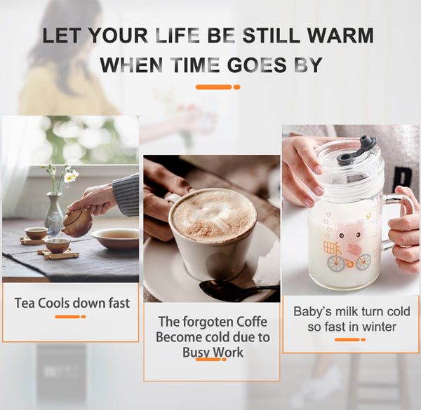 Smart Coffee Warmer, Cup Heating Plate, One Key Constant Temperature, Stir, Non-Slip Silicone Base, Suitable for Glasses, Cans, Etc