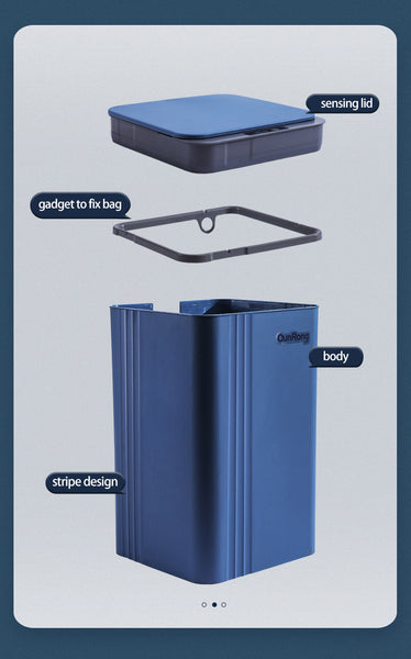 Trash Can Automatic Intelligent Induction Trash Bin for Household Kitchen Three-Mode Bathroom Kicks and Knees Induction Trash Can Garbage Container Bin