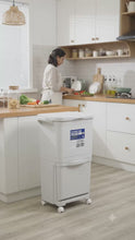 Kitchen Trash Can With Wheel, Open-Top - Recycle Sorting Bin for Household Dry and Wet Waste Separation, Classification