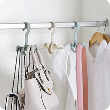 ONCARNIVAL Rotating Handbag Hanger Rack Closet Storage Organizer Hooks for Bag Belt Tie Scarf (Set of 4)(Polypropylene,White)